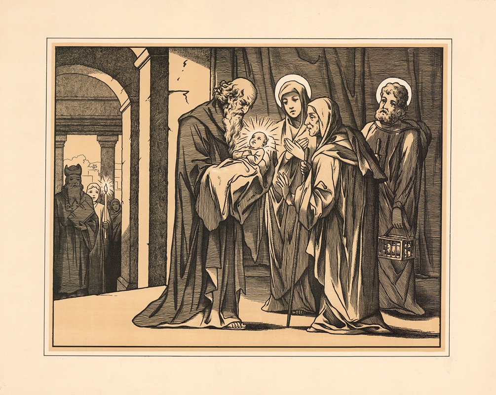 Jesus is presented in the temple by Aschendorff, 1906 — digital art print download