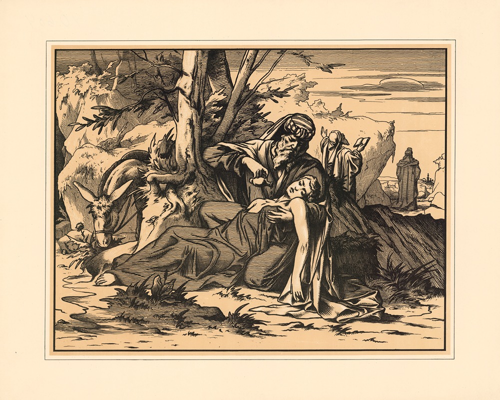 The Good Samaritan by Aschendorff, 1906 — digital art print download