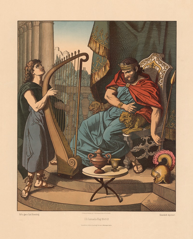 David and Saul by Carl Ehrenberg, 1904 — digital art print download