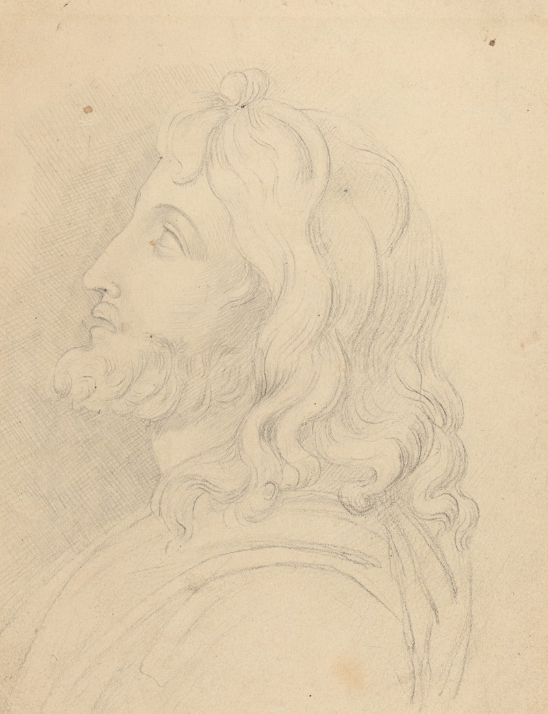Bust of a Bearded Man Looking Up — Джон Флаксмен
