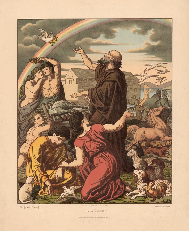 The exit from Noah's Ark by Carl Ehrenberg, 1904 — digital art print download