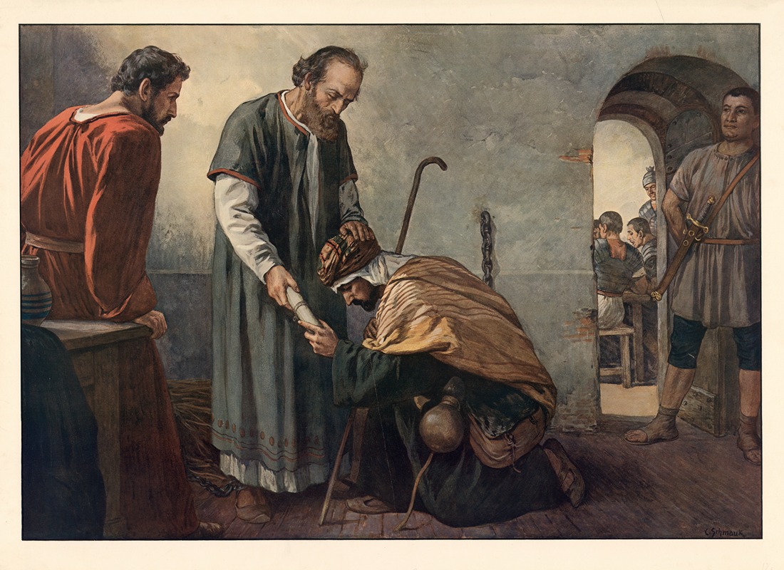 Paul as a prisoner in Rome by Carl Schmauk, 1913 — digital art print download
