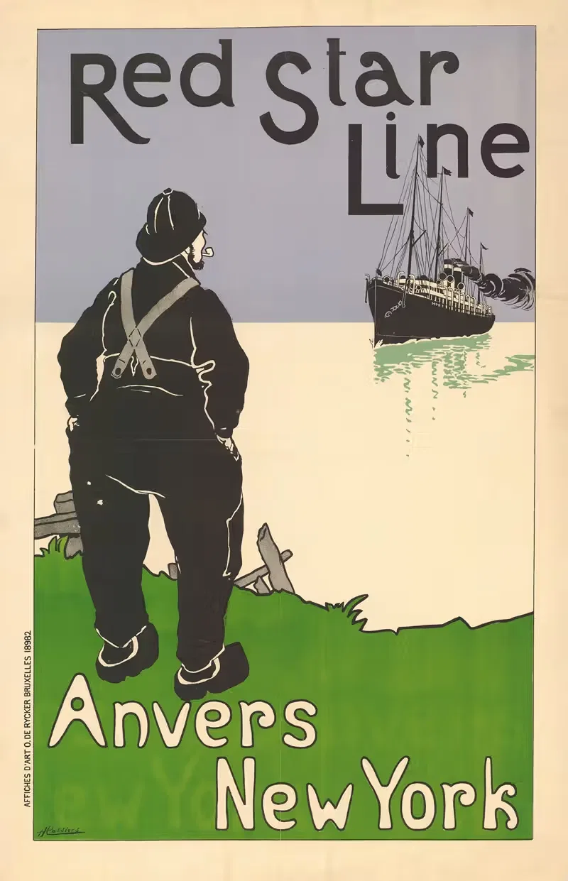 Red Star Line, Anvers-New York — Lith. O. de Rycker & Mendel