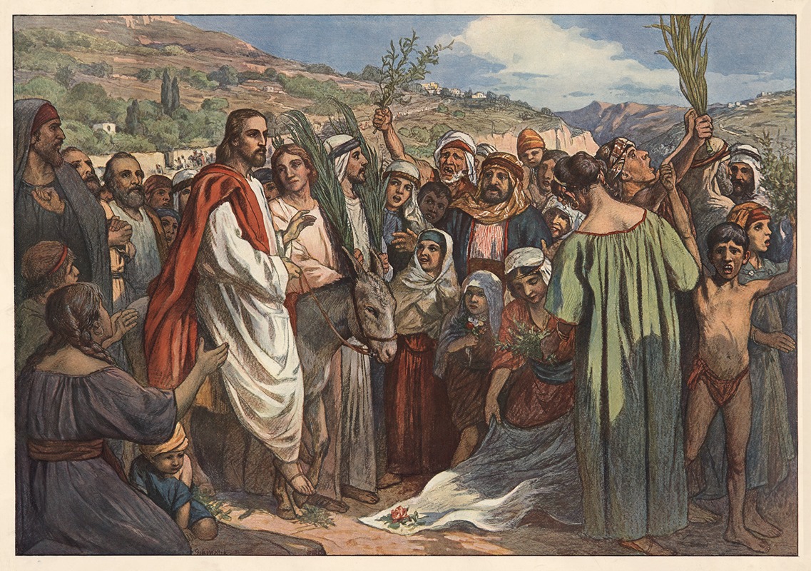 The Entry into Jerusalem by Carl Schmauk, 1908 — digital art print download