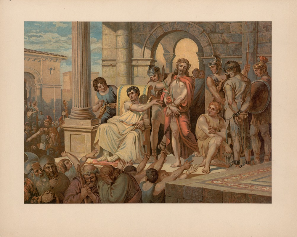 Jesus before Pilate by Ernst Pessler, 1893 — digital art print download