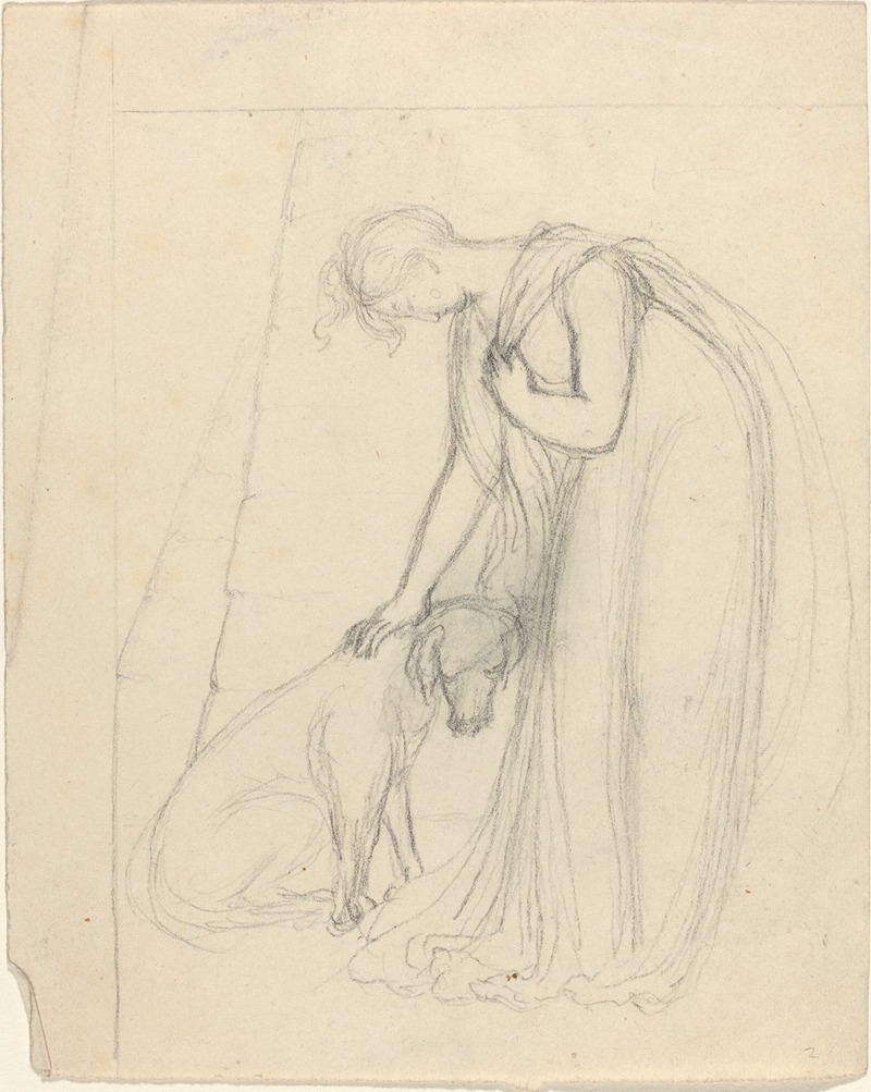 Woman Patting a Dog — John Flaxman