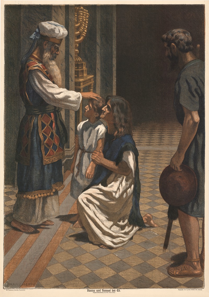 Hanna und Samuel bei Eli by Франц Хайн, 1910 — digital art print download