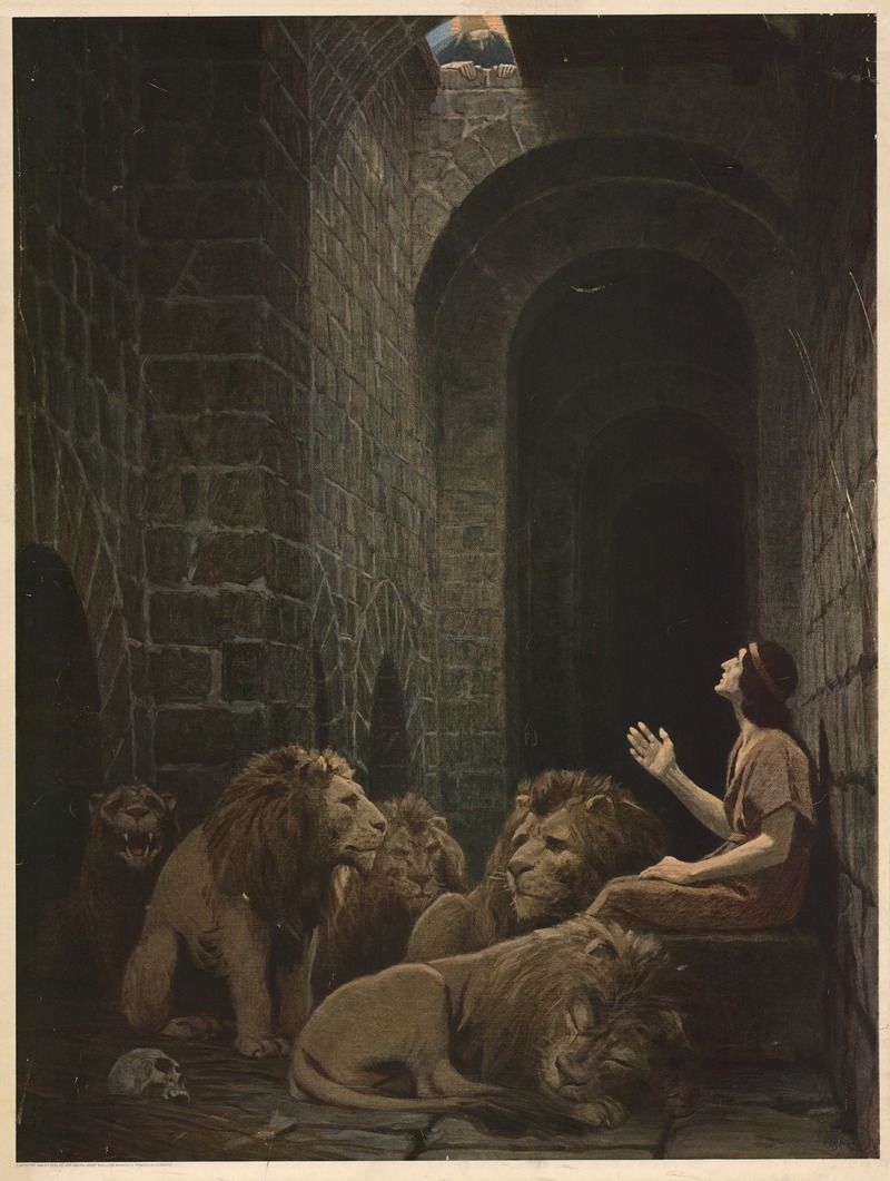 Daniel in the lion's den by Gebhard Fugel, 1931 — digital art print download