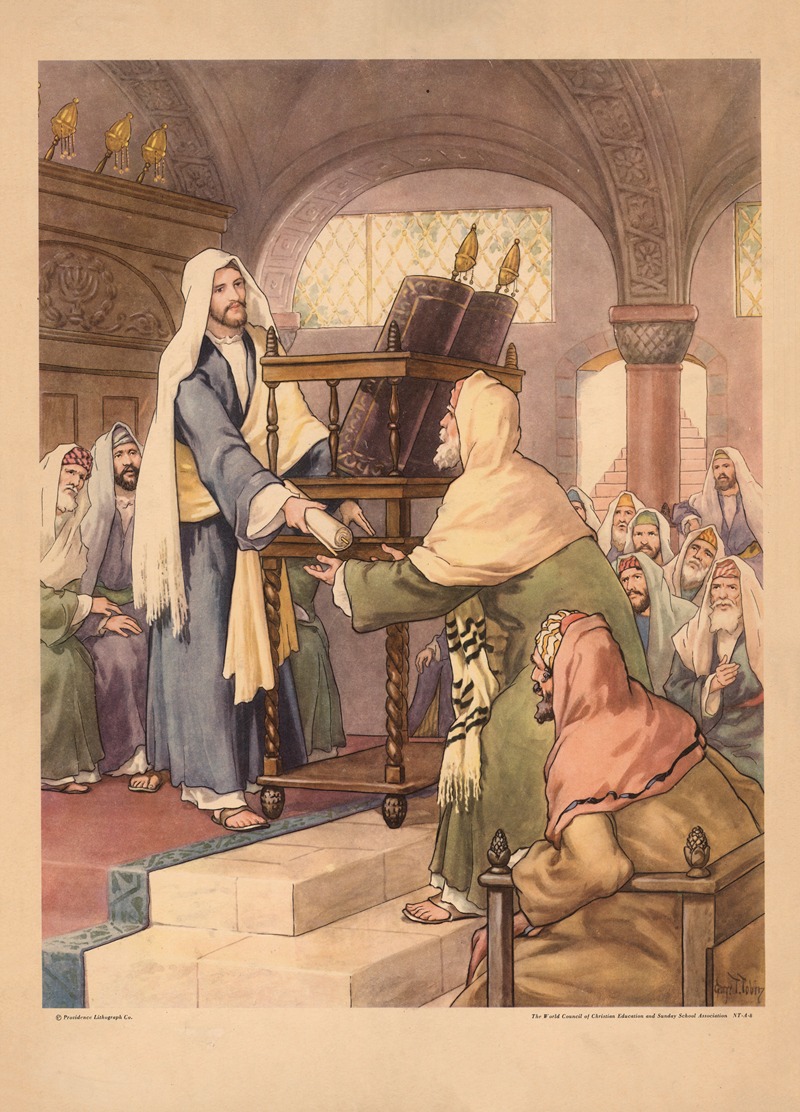 Jesus preaches in the synagogue by Gebhard Fugel, 1931 — digital art print download
