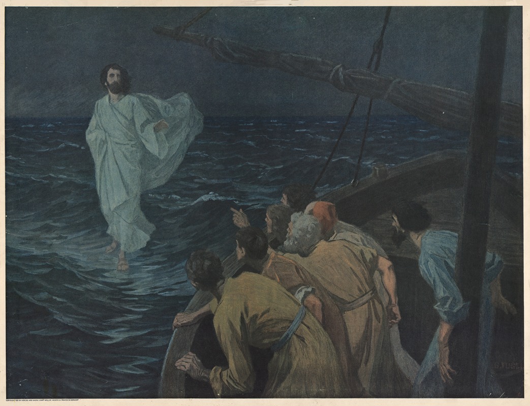 Jesus walks on the lake by Gebhard Fugel, 1931 — digital art print download