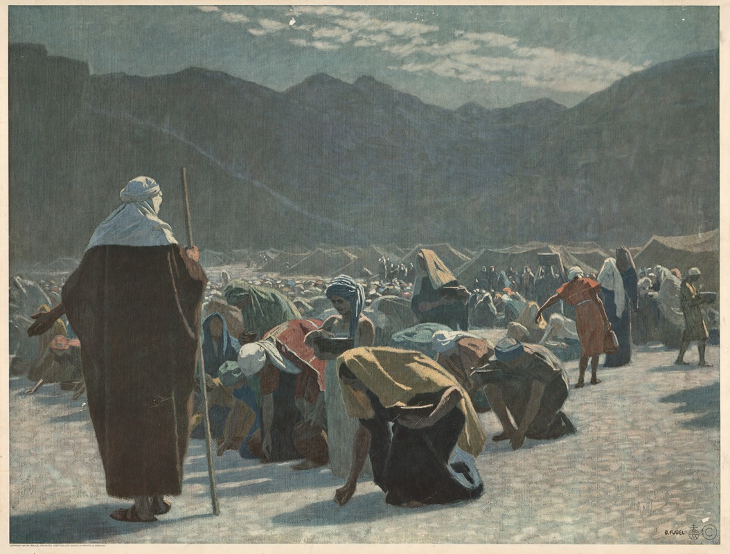 Manna is gathered in the desert — Gebhard Fugel