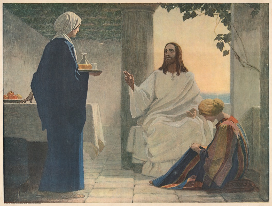 Martha, Jesus and Mary by Gebhard Fugel, 1931 — digital art print download