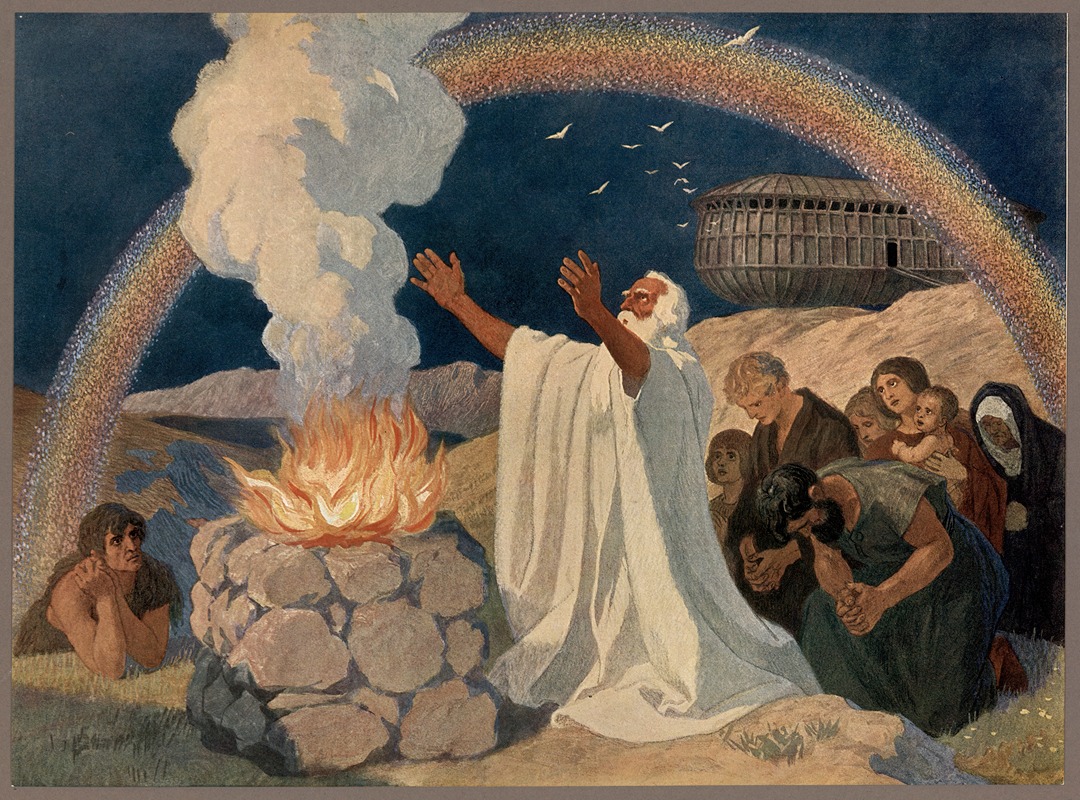 Noah's thanksgiving offering by Gebhard Fugel, 1911 — digital art print download