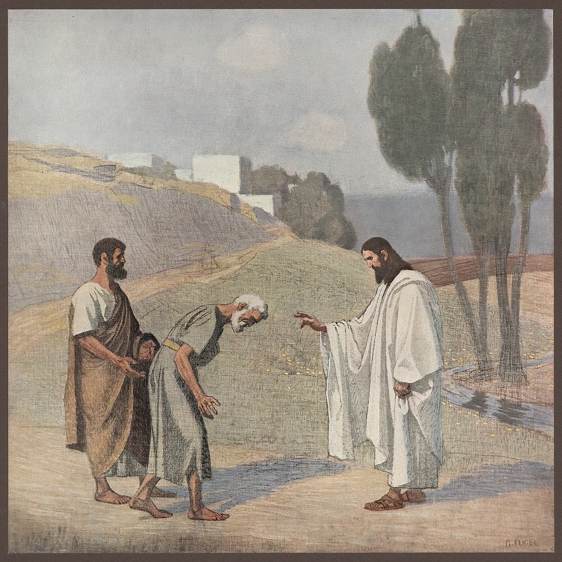The journey to Emmaus by Gebhard Fugel, 1911 — digital art print download