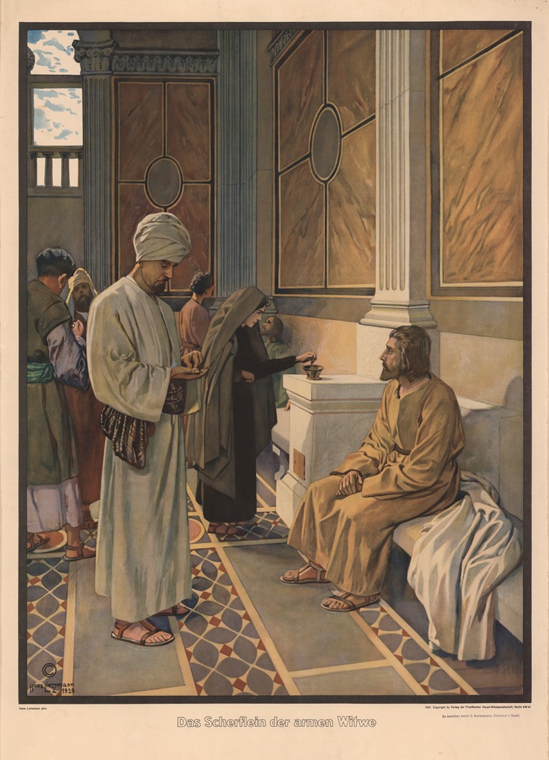 Das Scherflein der armen Witwe by Ганс Лиццманн, 1929 — digital art print download
