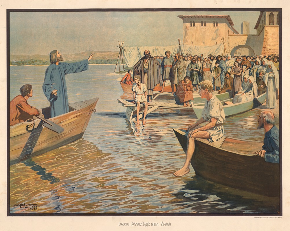 Jesus predigt am See by Ганс Лиццманн, 1925 — digital art print download