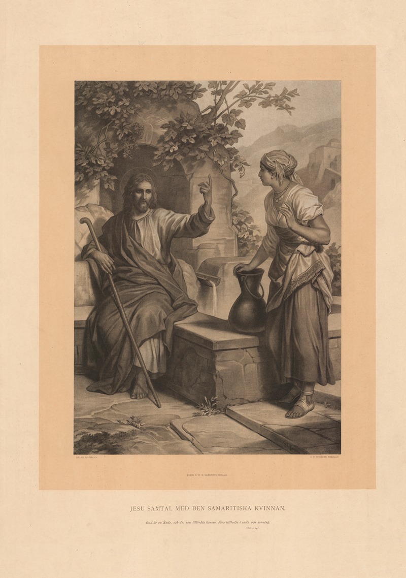 Jesus og den samaritanske kvinde by Heinrich Hofmann, 1904 — digital art print download