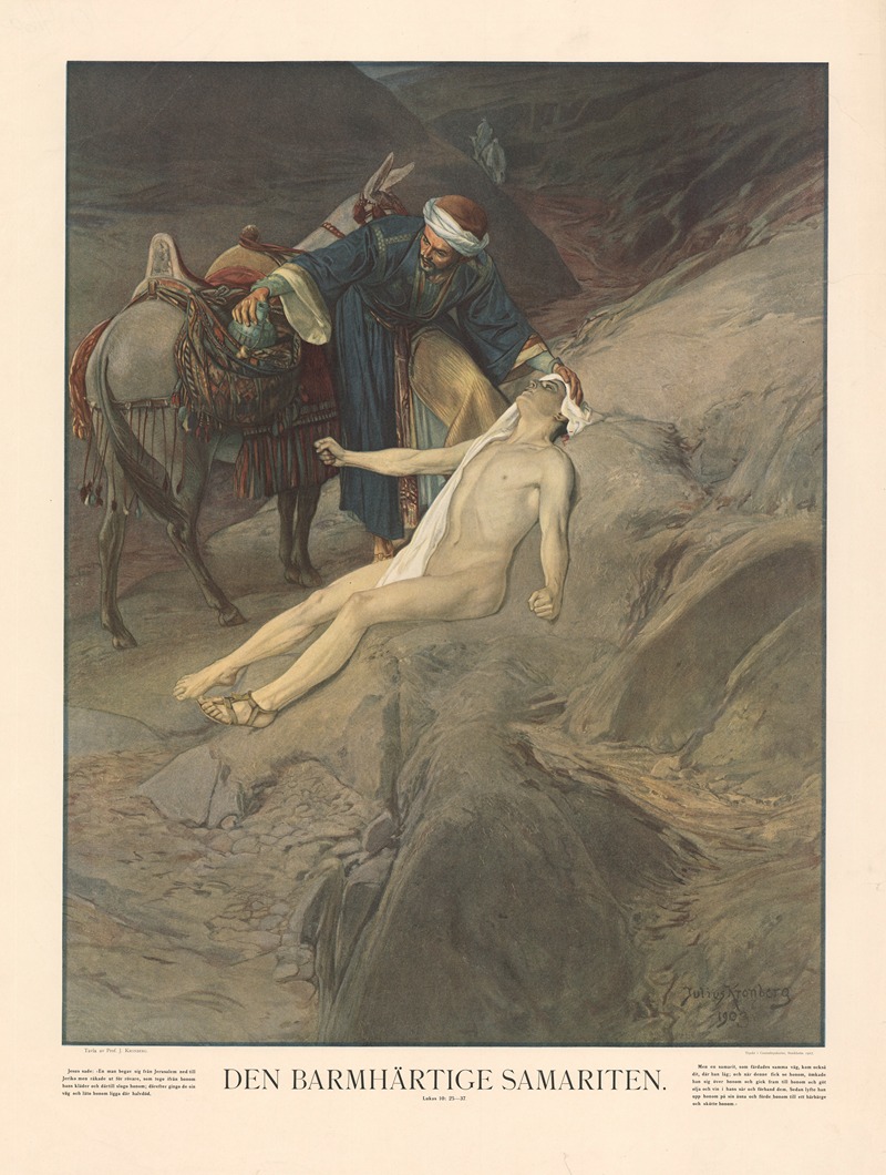 Den barmhärtige Samariter by Юлиус Кронберг, 1904 — digital art print download