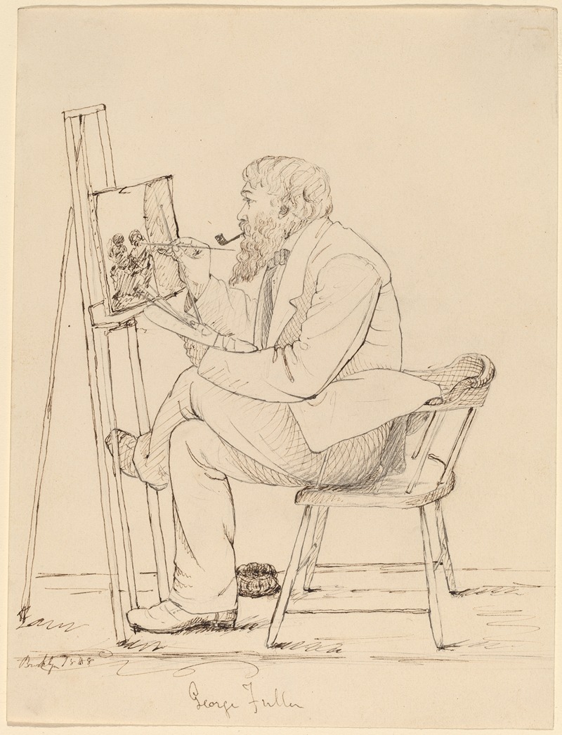 Sketching – George Fuller by John Quincy Adams Ward, 1858 — digital art print download