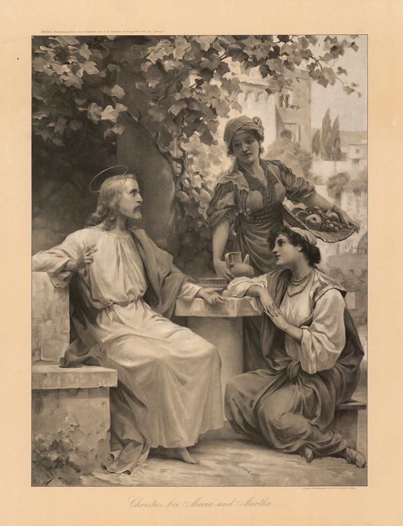 Martha and Mary by Julius Lohmeyer, 1897 — digital art print download