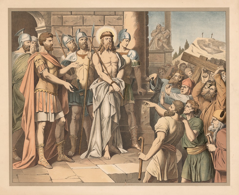Jesus before Pilate by Lith. Anstalt v. Müller & Eismann, 1910 — digital art print download