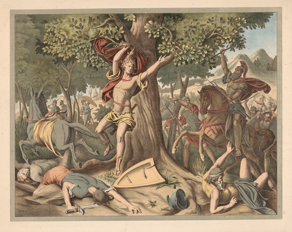 Absalon's death by Lith. Anstalt v. Müller & Eismann — digital art print download