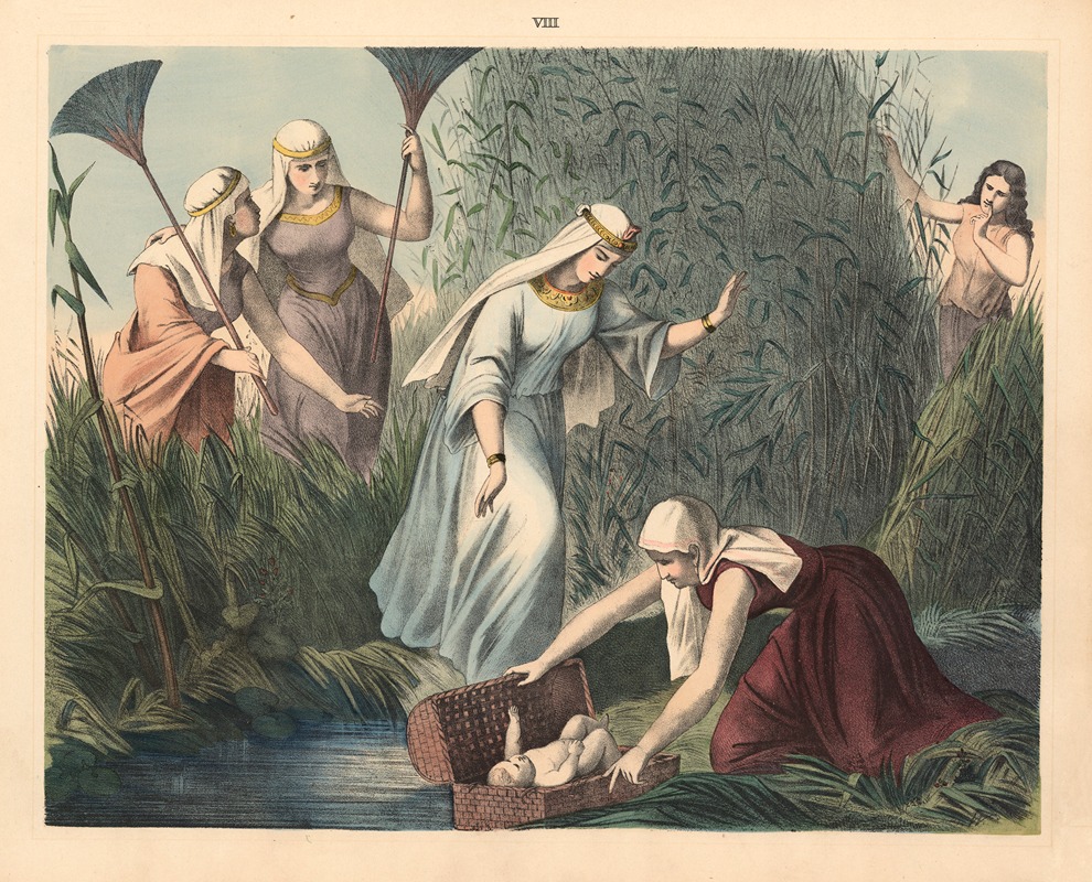 Moses is found by Pharaoh's daughter by Sandberg, 1875 — digital art print download