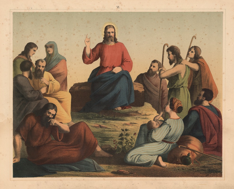 The Sermon on the Mount by Sandberg, 1875 — digital art print download