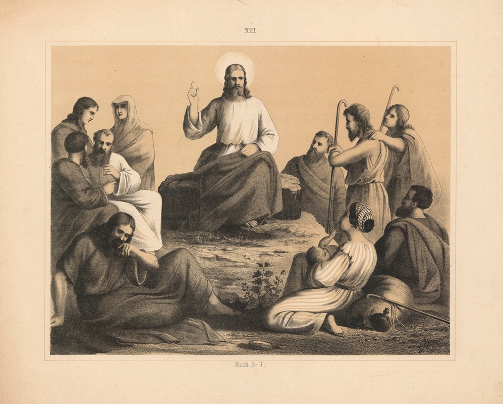 Bjergprædikenen by Sandberg, 1870 — digital art print download