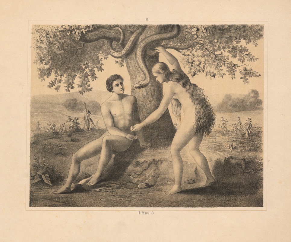 Fristelsen by Sandberg, 1870 — digital art print download