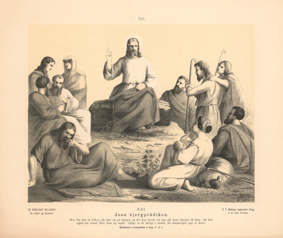 Jesu bjergprädiken. by Sandberg, 1870 — digital art print download