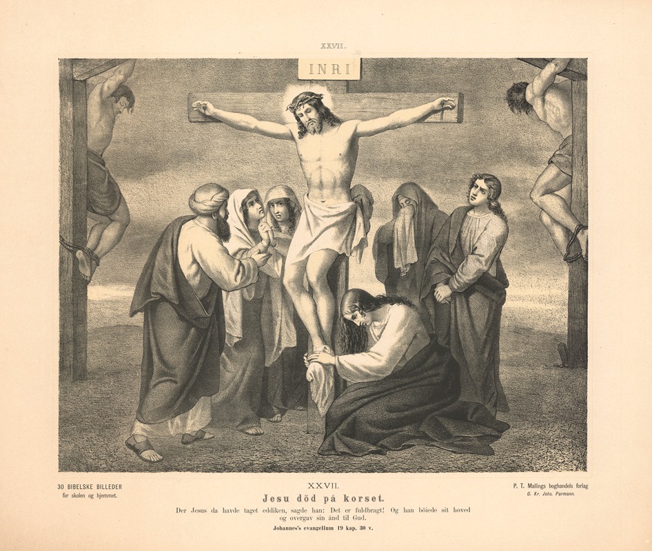 Jesu død på korset by Sandberg, 1870 — digital art print download