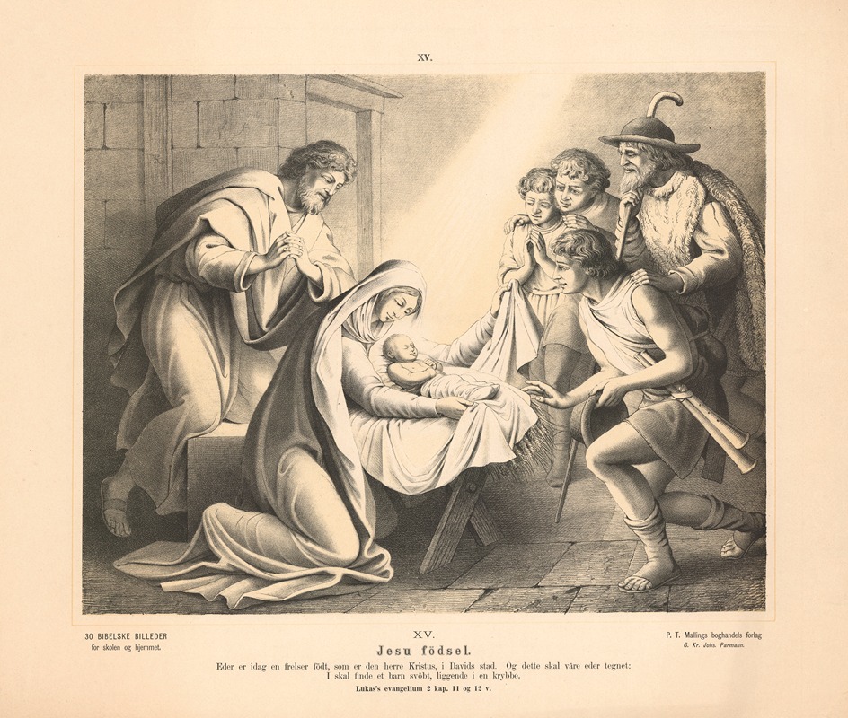 Jesu fødsel by Sandberg, 1870 — digital art print download