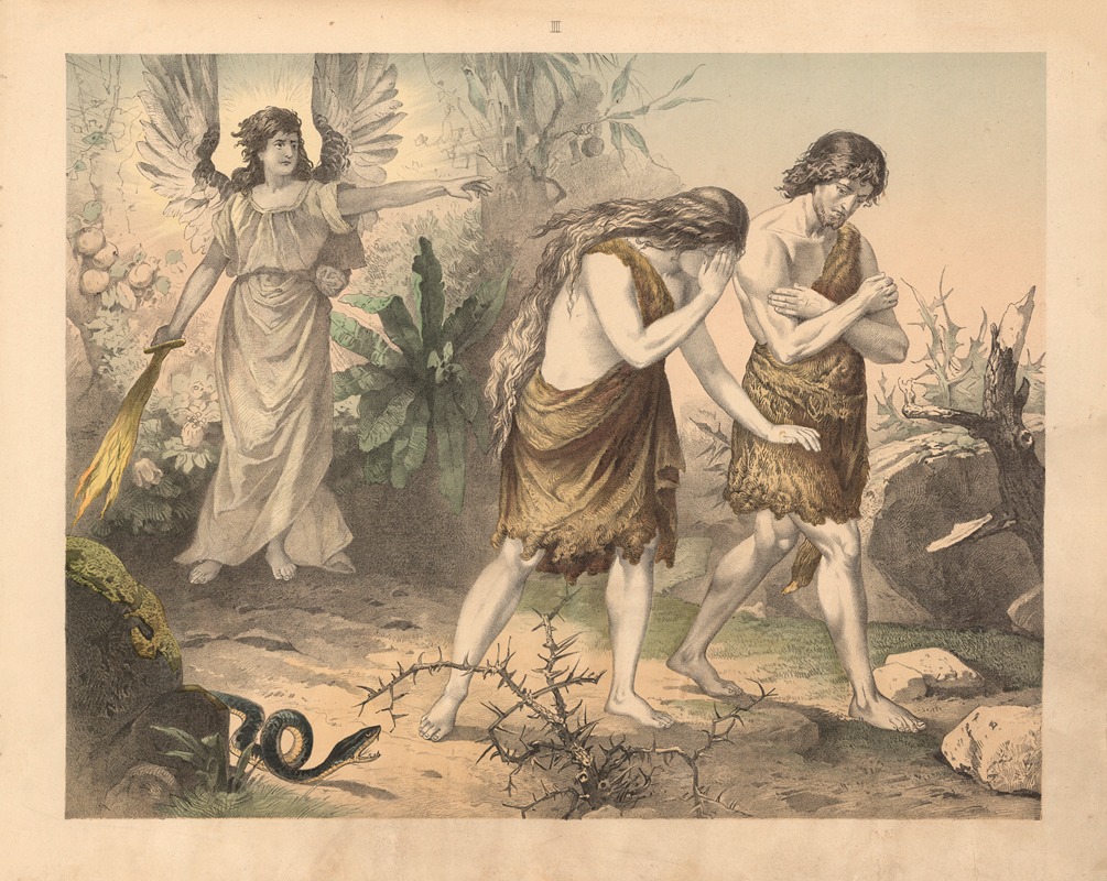 The Expulsion from Paradise by Sandberg, 1870 — digital art print download