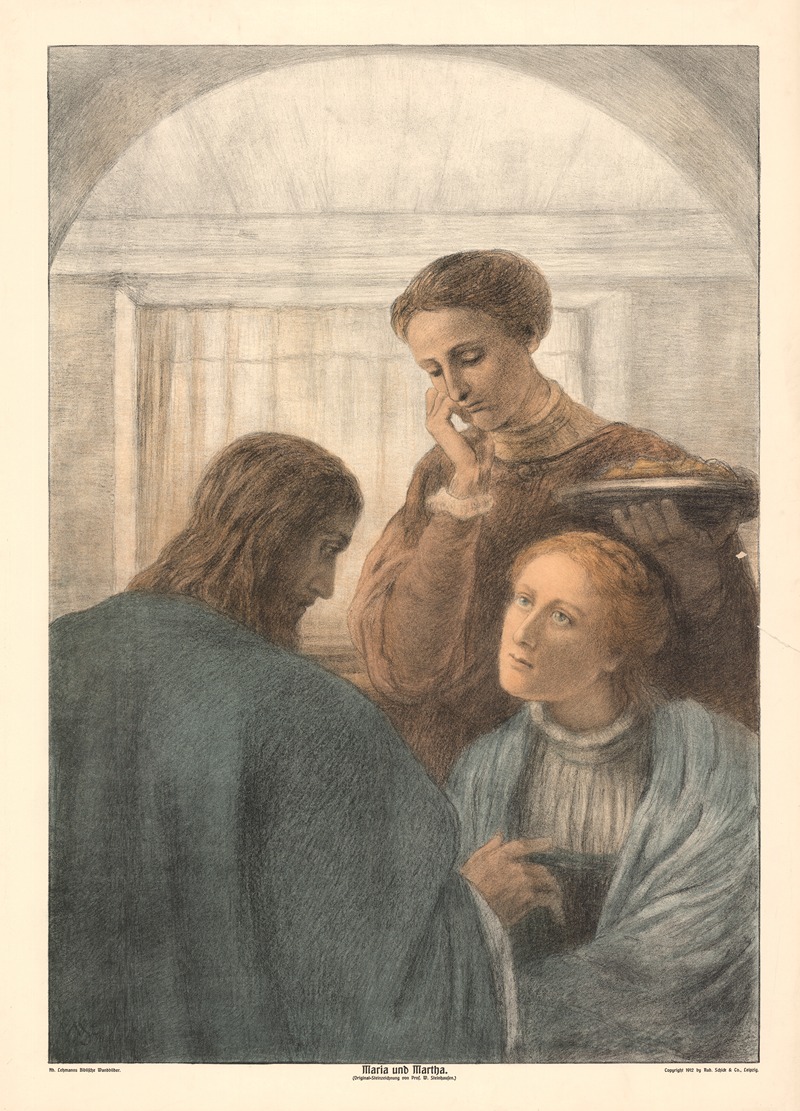 Maria und Martha by Вильгельм Штайнхаузен, 1910 — digital art print download