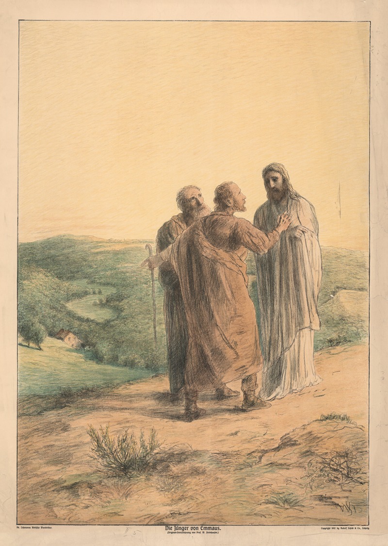 Die Jünger von Emmaus by Wilhelm Steinhausen, 1910 — digital art print download