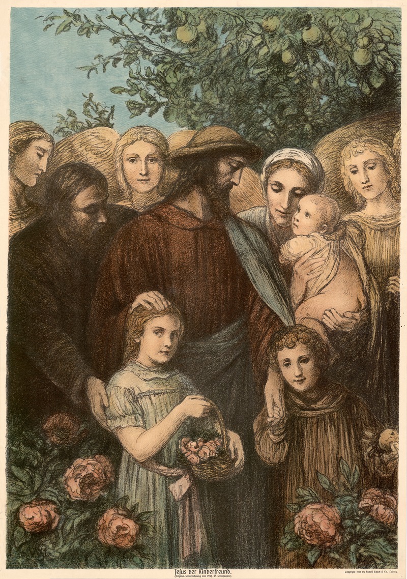 Jesus der Kinderfreund by Wilhelm Steinhausen, 1910 — digital art print download