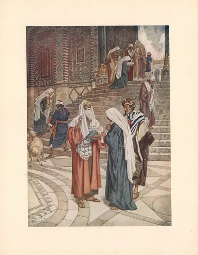 Simeon takes the Child in his arms and blesses God by William Hole — digital art print download