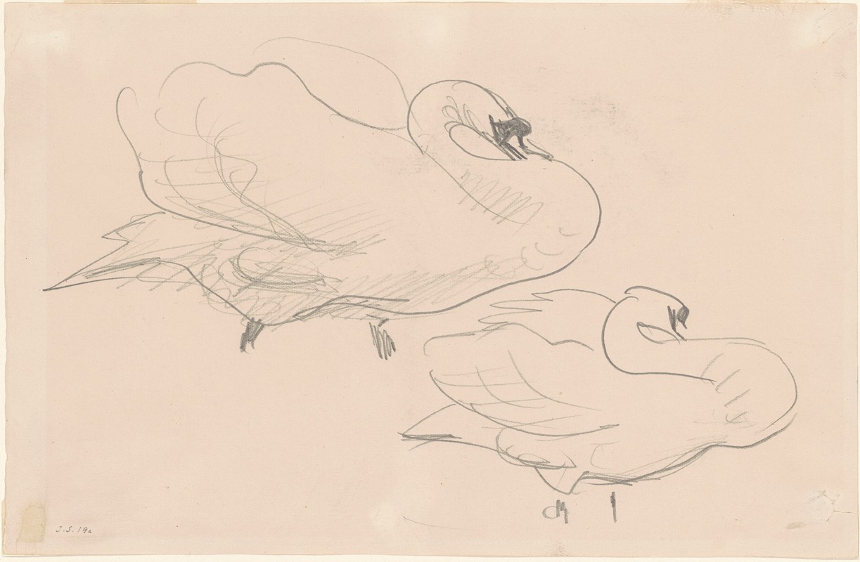 Studies of a Swan by Джон Сингер Сарджент, 1880-1900 — digital art print download