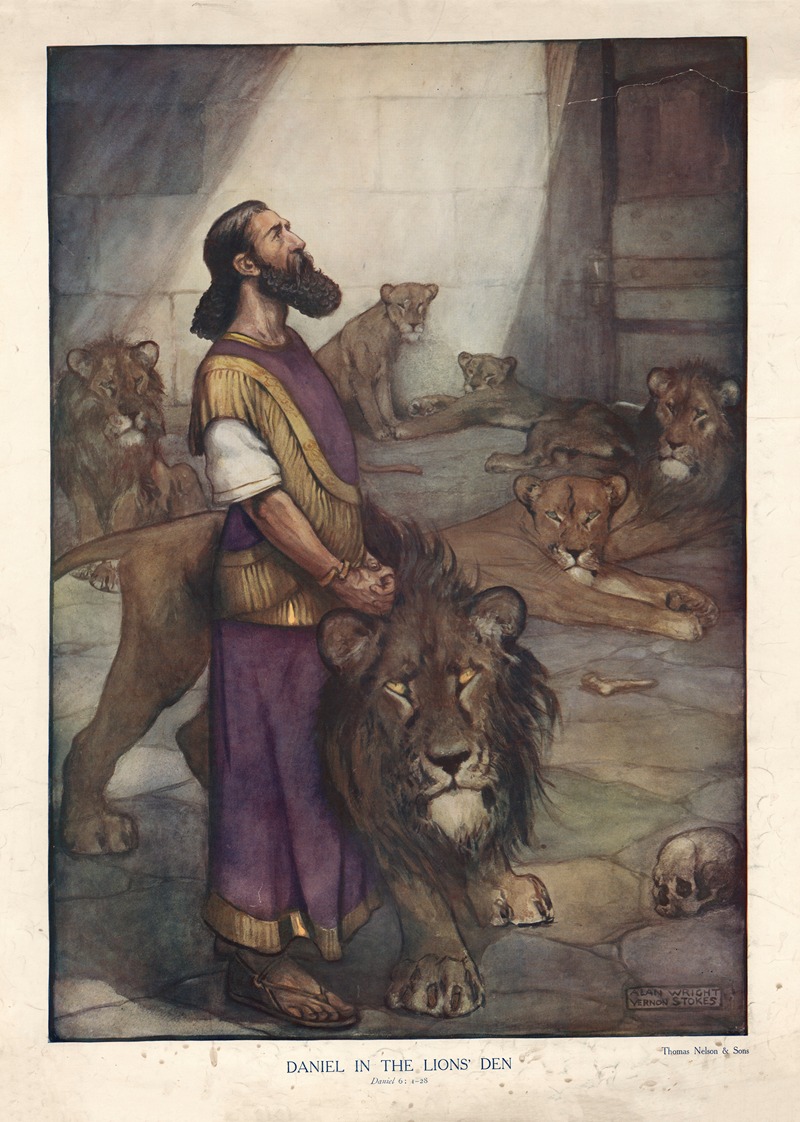 Daniel in the Lion's Den by George Vernon Stokes, 1904 — digital art print download