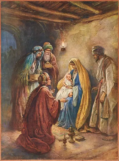 The birth of Jesus by Evelyn Stuart Hardy, 1910 — digital art print download
