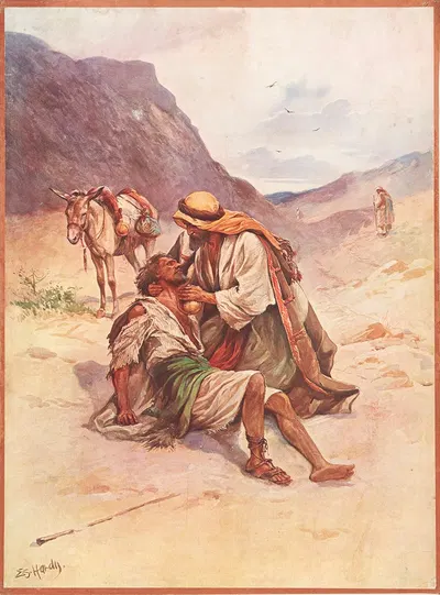 The Good Samaritan by Evelyn Stuart Hardy, 1910 — digital art print download