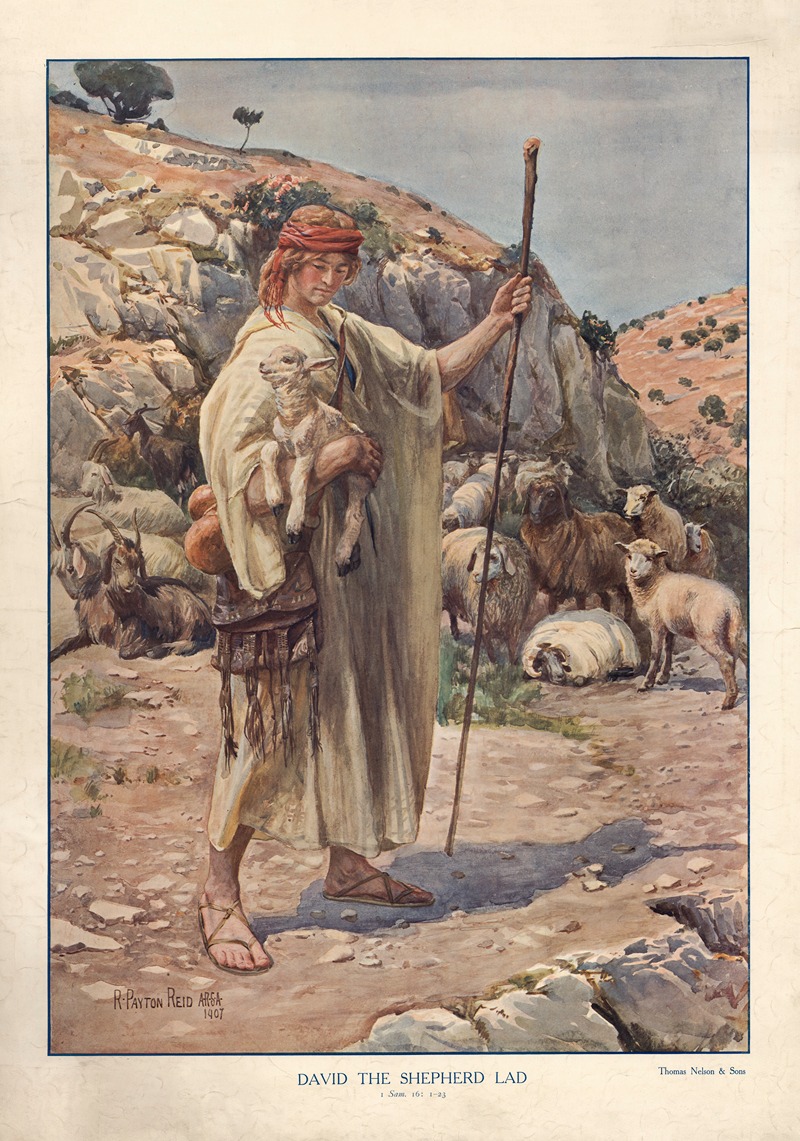 David the Shepherd Lad by Robert Payton Reid, 1904 — digital art print download