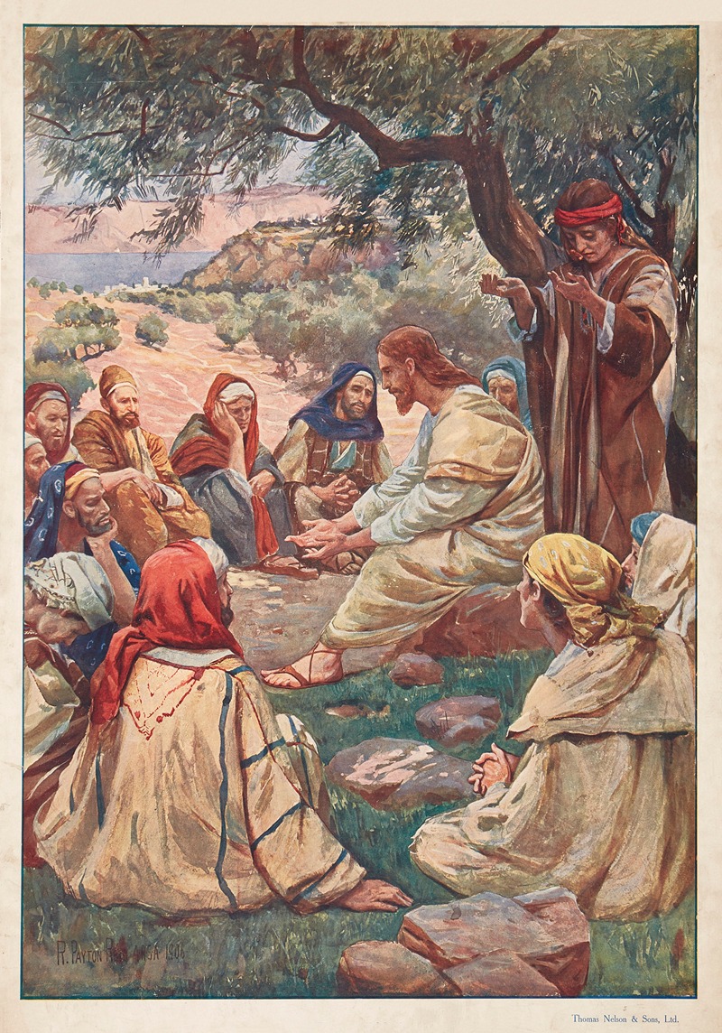 Jesus teaching to pray by Robert Payton Reid, 1906 — digital art print download