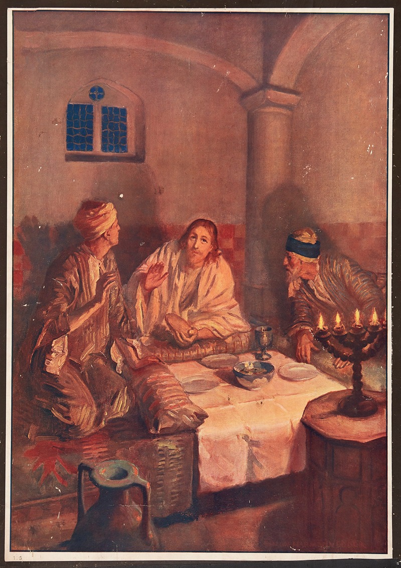 The journey to Emmaus by Simon Harmon Vedder, 1906 — digital art print download