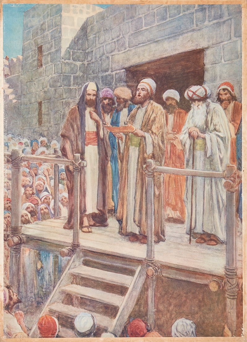 Ezra teachring the law by Томас Нельсон и Сыновья, 1906 — digital art print download