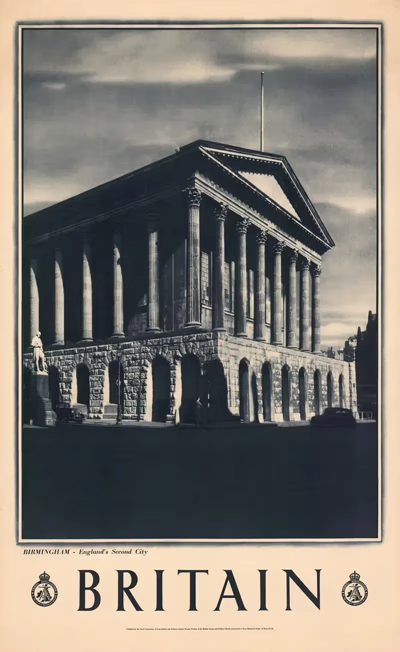 Brimingham - England's Second City. Britain by Travel Association of Great Britain & Northern Ireland, 1950 — digital art…