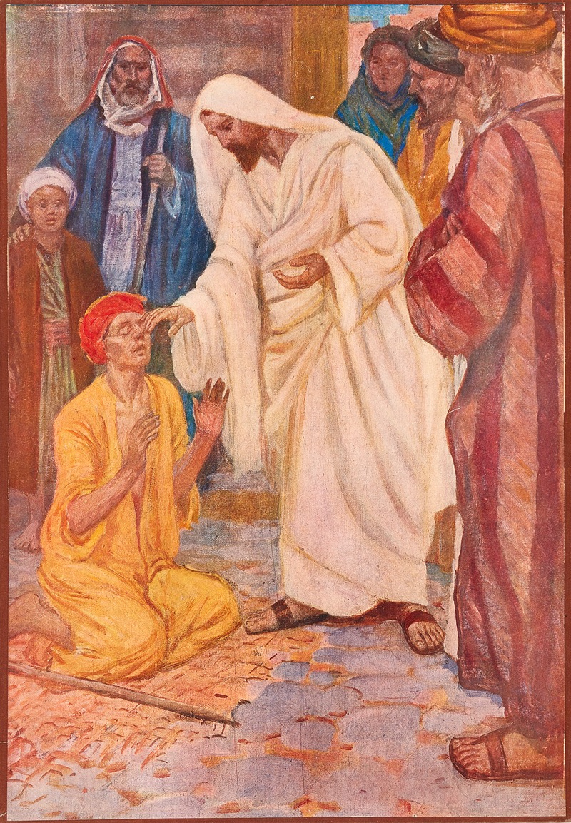 Jesus gives sight to the blind — Thomas Nelson & Sons