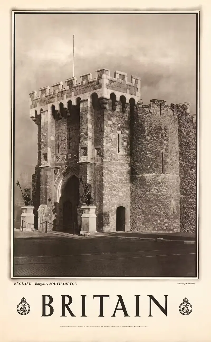 England - Bargate, Southampton by Travel Association of Great Britain & Northern Ireland, 1950 — digital art print download