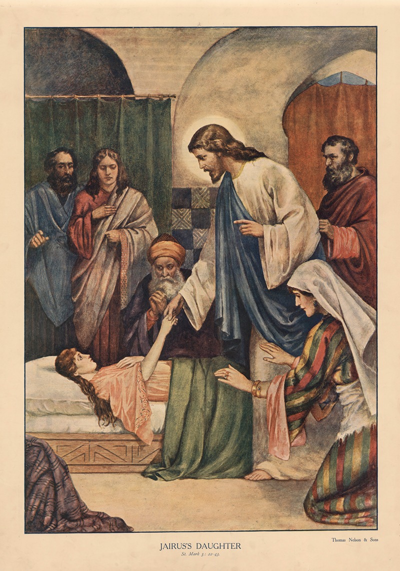 Jairus's Daughter by Томас Нельсон и Сыновья, 1904 — digital art print download